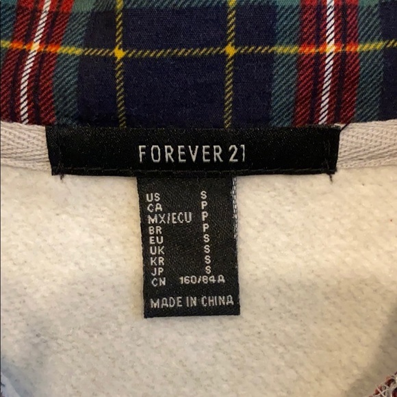 Gray and plaid zip up - Picture 3 of 4